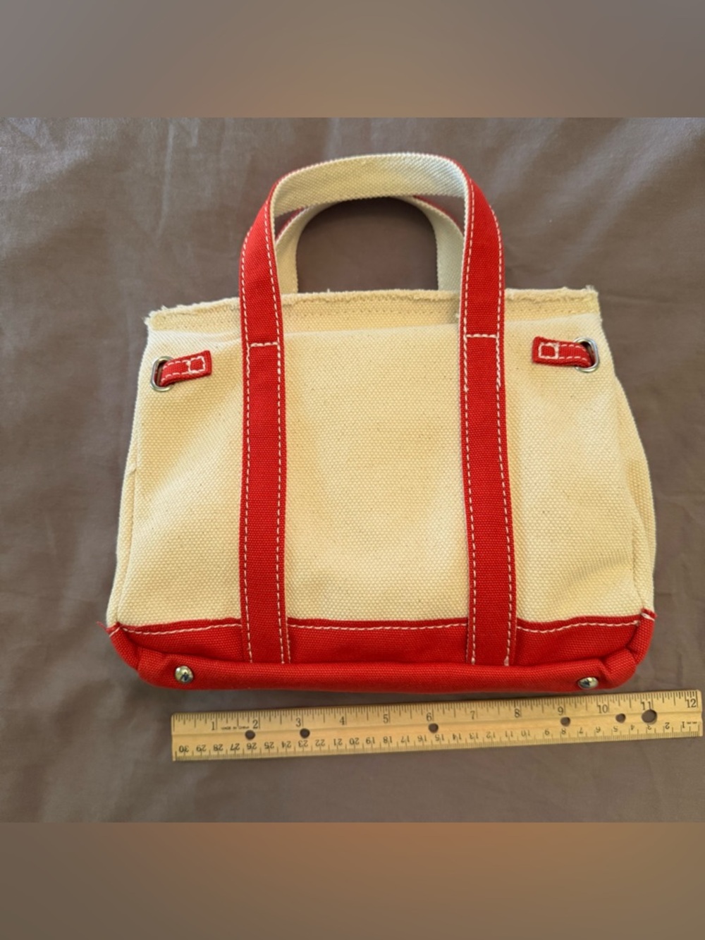 NEW viral Boatkin Sunwin Madaket Small Mini Classic Tote Bag (Red Color) - Picture 2 of 9
